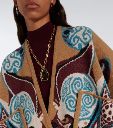 La DoubleJ Alchemy jacquard wool cape | Thumbnail 3