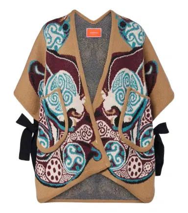 La DoubleJ Alchemy jacquard wool cape | Thumbnail 1