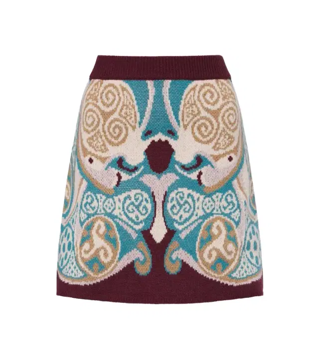 La DoubleJ Alchemy jacquard wool miniskirt