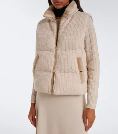 AGNONA Cable-knit cashmere puffer vest | Thumbnail 4
