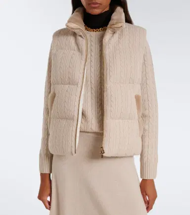 AGNONA Cable-knit cashmere puffer vest | Thumbnail 5