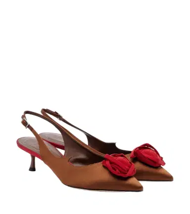 Roger Vivier Rose Vivier satin slingback pumps | Thumbnail 1 Roger Vivier Rose Vivier satin slingback pumps | Thumbnail 1