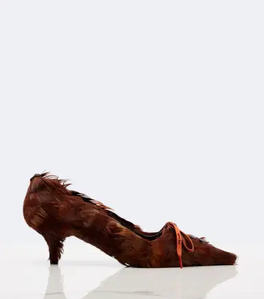 Prada Feather-trimmed satin pumps | Thumbnail 4 Prada Feather-trimmed satin pumps | Thumbnail 4