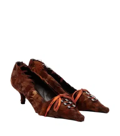 Prada Feather-trimmed satin pumps | Thumbnail 1 Prada Feather-trimmed satin pumps | Thumbnail 1