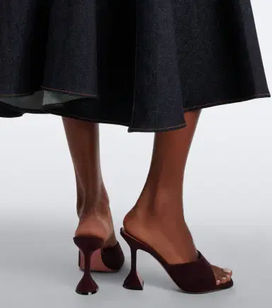 Amina Muaddi Lupita suede mules | Thumbnail 5 Amina Muaddi Lupita suede mules | Thumbnail 5