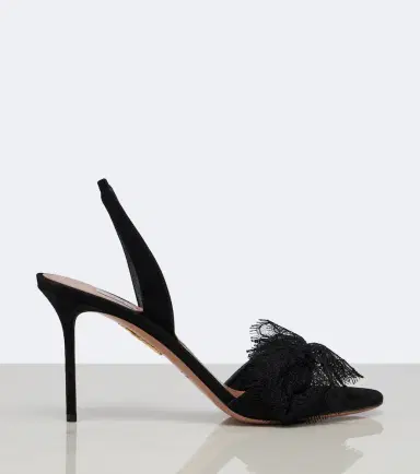 Aquazzura Lover lace-trimmed suede slingback sandals | Thumbnail 4 Aquazzura Lover lace-trimmed suede slingback sandals | Thumbnail 4