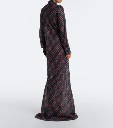 Dries Van Noten Checked lamé shirt dress | Thumbnail 4