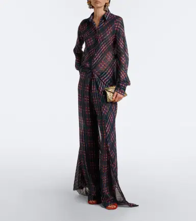 Dries Van Noten Checked lamé shirt dress | Thumbnail 7