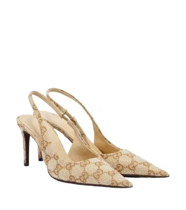 Gucci Donna GG embellished slingback pumps | Thumbnail 1 Gucci Donna GG embellished slingback pumps | Thumbnail 1