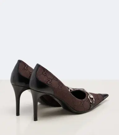 Gucci Donna GG canvas leather-trimmed pumps | Thumbnail 2 Gucci Donna GG canvas leather-trimmed pumps | Thumbnail 2
