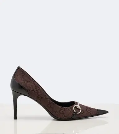 Gucci Donna GG canvas leather-trimmed pumps | Thumbnail 4 Gucci Donna GG canvas leather-trimmed pumps | Thumbnail 4