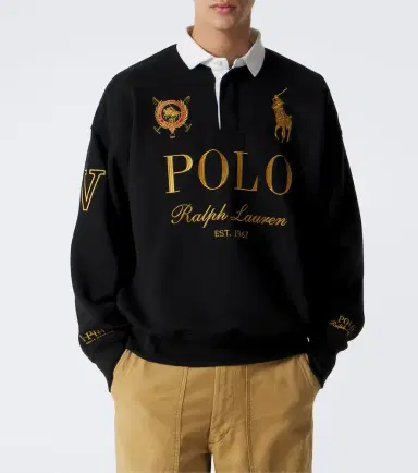 Polo Ralph Lauren Logo cotton-blend fleece polo sweater | Thumbnail 2