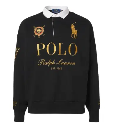 Polo Ralph Lauren Logo cotton-blend fleece polo sweater | Thumbnail 1
