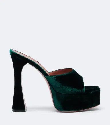 Amina Muaddi Dalida velvet platform mules | Thumbnail 3