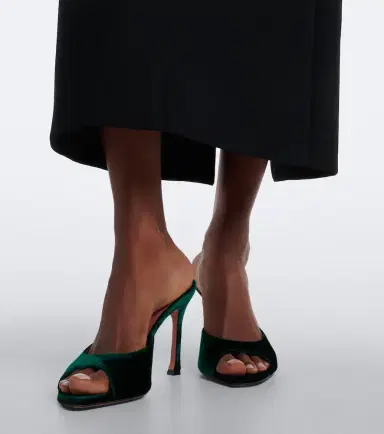 Amina Muaddi Alexa velvet mules | Thumbnail 5 Amina Muaddi Alexa velvet mules | Thumbnail 5