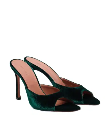 Amina Muaddi Alexa velvet mules | Thumbnail 1 Amina Muaddi Alexa velvet mules | Thumbnail 1