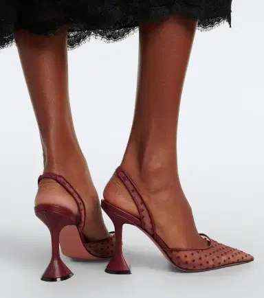Amina Muaddi Holli point d'esprit slingback pumps | Thumbnail 5 Amina Muaddi Holli point d'esprit slingback pumps | Thumbnail 5