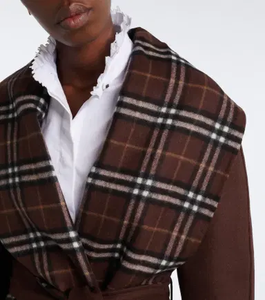 Burberry Check belted wool coat | Thumbnail 3 Burberry Check belted wool coat | Thumbnail 3