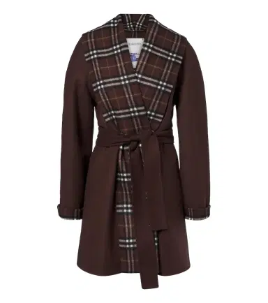Burberry Check belted wool coat | Thumbnail 1 Burberry Check belted wool coat | Thumbnail 1