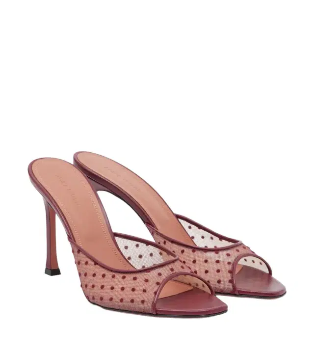 Amina Muaddi Alexa polka-dot mules