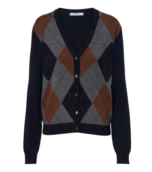 Prada Argyle cashmere cardigan