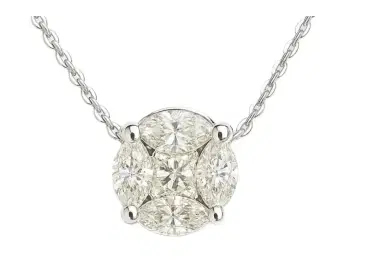 Wish Fine Jewelry 0.46ct Diamond 18K Gold Illusion Solitaire Necklace | Thumbnail 1
