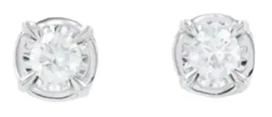 Wish Fine Jewelry 1.25ct Diamond 14K Gold Bezel Earrings | Thumbnail 1