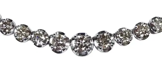 Wish Fine Jewelry 10ct Diamond 18K Gold Buttercup Tennis Necklace
