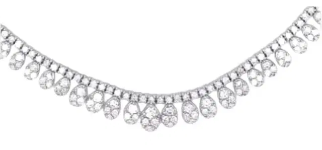 Wish Fine Jewelry 10ct Diamond 18K Gold Graduated Tennis Necklace