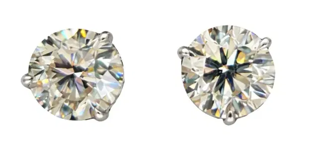 Wish Fine Jewelry 4.01ct Diamond 18K Gold Classic Stud Earring