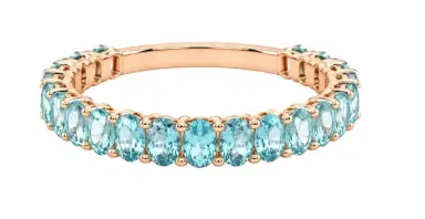 Wish Fine Jewelry 5.55ct Apatite 18K Gold Almost Eternity Band Ring | Thumbnail 1