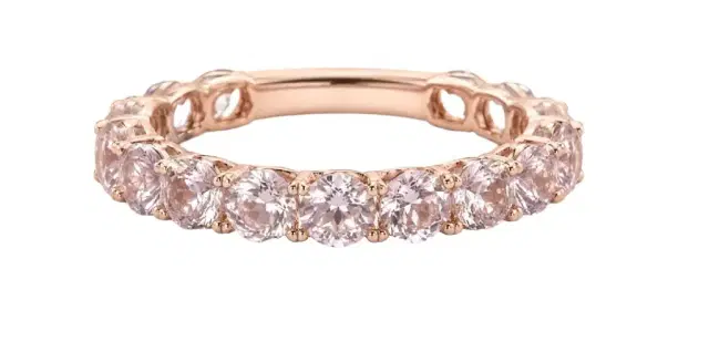 Wish Fine Jewelry 7.95ct Kunzite 18K Gold Almost Eternity Band Ring