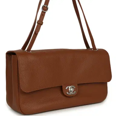 Chanel Chanel Maxi "Souplissimo" Small Flap Bag Camel Grained Calfskin Silver Hardware | Thumbnail 2 Chanel Chanel Maxi "Souplissimo" Small Flap Bag Camel Grained Calfskin Silver Hardware | Thumbnail 2