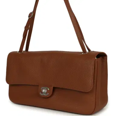 Chanel Chanel Maxi "Souplissimo" Small Flap Bag Camel Grained Calfskin Silver Hardware | Thumbnail 5 Chanel Chanel Maxi "Souplissimo" Small Flap Bag Camel Grained Calfskin Silver Hardware | Thumbnail 5