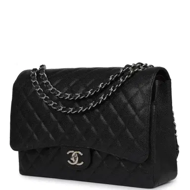 Chanel Chanel Maxi Classic Double Flap Bag Black Caviar Silver Hardware | Thumbnail 5 Chanel Chanel Maxi Classic Double Flap Bag Black Caviar Silver Hardware | Thumbnail 5