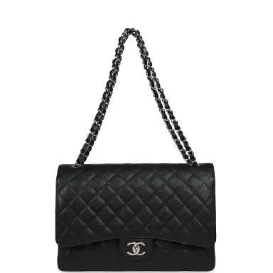 Chanel Chanel Maxi Classic Double Flap Bag Black Caviar Silver Hardware | Thumbnail 7 Chanel Chanel Maxi Classic Double Flap Bag Black Caviar Silver Hardware | Thumbnail 7