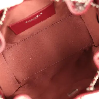 Chanel Chanel Small 25 Hobo Bag Dark Burgundy Shiny Lambskin Silver Hardware | Thumbnail 8