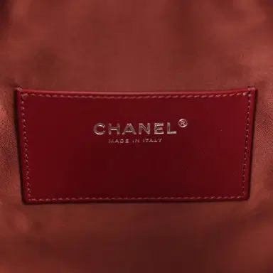 Chanel Chanel Small 25 Hobo Bag Dark Burgundy Shiny Lambskin Silver Hardware | Thumbnail 9