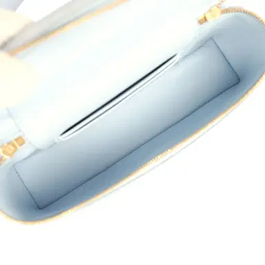 Chanel Chanel Top Handle Long Vanity Case with Chain Light Blue Croc Embossed Calfskin Gold Hardware | Thumbnail 8 Chanel Chanel Top Handle Long Vanity Case with Chain Light Blue Croc Embossed Calfskin Gold Hardware | Thumbnail 8