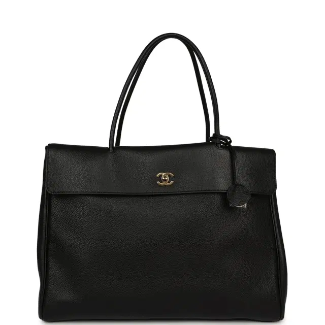 Chanel XXL "It Girl" Shopping Tote Black Calfskin Gold Hardware Chanel XXL "It Girl" Shopping Tote Black Calfskin Gold Hardware