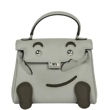 HERMÈS Hermes "Quelle Idolle" Kelly Doll Bleu Glacier, Vert Maquis Swift Palladium Hardware | Thumbnail 1 HERMÈS Hermes "Quelle Idolle" Kelly Doll Bleu Glacier, Vert Maquis Swift Palladium Hardware | Thumbnail 1