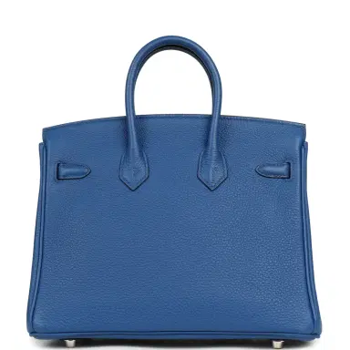 HERMÈS Hermes Birkin 25 Bleu France Togo Palladium Hardware | Thumbnail 4 HERMÈS Hermes Birkin 25 Bleu France Togo Palladium Hardware | Thumbnail 4