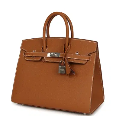 HERMÈS Hermes Birkin Sellier 25 Gold Epsom Palladium Hardware | Thumbnail 5 HERMÈS Hermes Birkin Sellier 25 Gold Epsom Palladium Hardware | Thumbnail 5