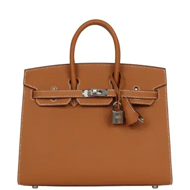 HERMÈS Hermes Birkin Sellier 25 Gold Epsom Palladium Hardware | Thumbnail 1 HERMÈS Hermes Birkin Sellier 25 Gold Epsom Palladium Hardware | Thumbnail 1