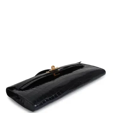 HERMÈS Hermes Kelly Cut Bleu Marine Shiny Niloticus Crocodile Gold Hardware | Thumbnail 3 HERMÈS Hermes Kelly Cut Bleu Marine Shiny Niloticus Crocodile Gold Hardware | Thumbnail 3