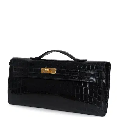 HERMÈS Hermes Kelly Cut Bleu Marine Shiny Niloticus Crocodile Gold Hardware | Thumbnail 6 HERMÈS Hermes Kelly Cut Bleu Marine Shiny Niloticus Crocodile Gold Hardware | Thumbnail 6