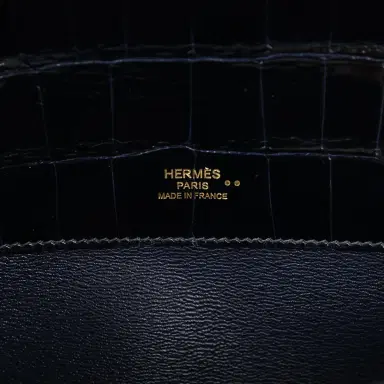 HERMÈS Hermes Kelly Cut Bleu Marine Shiny Niloticus Crocodile Gold Hardware | Thumbnail 7 HERMÈS Hermes Kelly Cut Bleu Marine Shiny Niloticus Crocodile Gold Hardware | Thumbnail 7