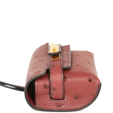 HERMÈS Hermes Kelly Festival Bag Charm Rouge H Ostrich Gold Hardware | Thumbnail 3 HERMÈS Hermes Kelly Festival Bag Charm Rouge H Ostrich Gold Hardware | Thumbnail 3