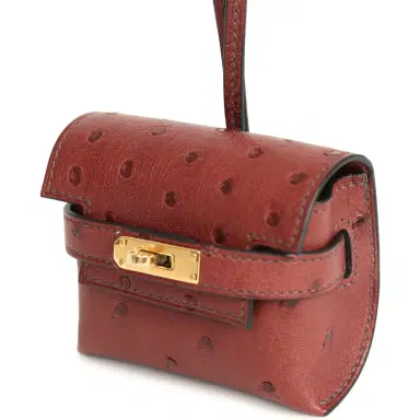 HERMÈS Hermes Kelly Festival Bag Charm Rouge H Ostrich Gold Hardware | Thumbnail 5 HERMÈS Hermes Kelly Festival Bag Charm Rouge H Ostrich Gold Hardware | Thumbnail 5