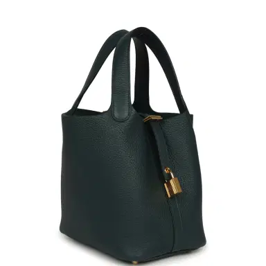 HERMÈS Hermes Picotin Lock 18 Vert Cypress Clemence Gold Hardware | Thumbnail 2 HERMÈS Hermes Picotin Lock 18 Vert Cypress Clemence Gold Hardware | Thumbnail 2